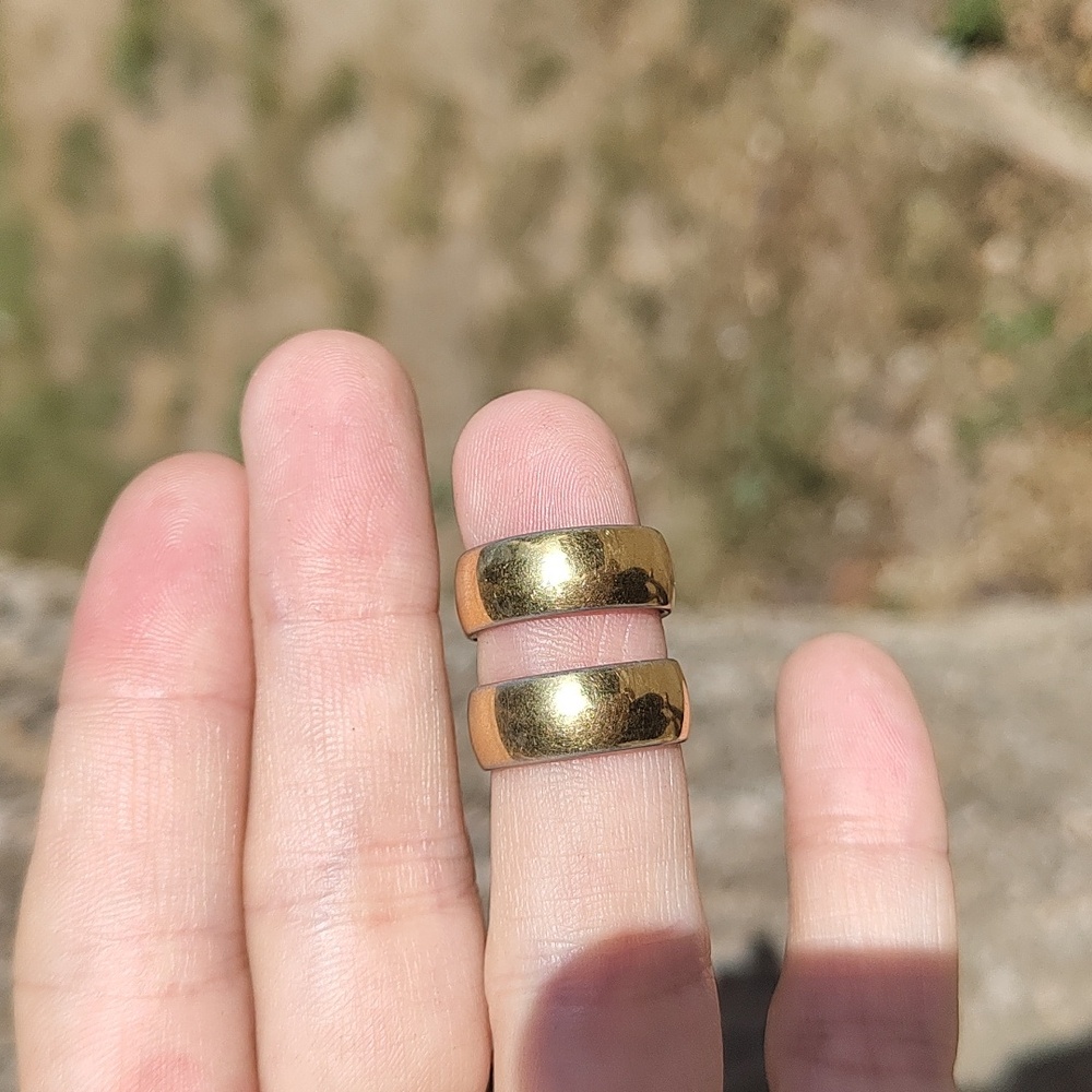 Gold tone Monet huggy earrings